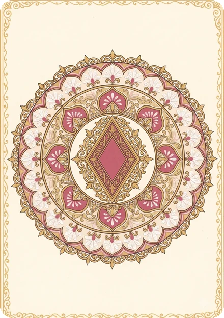 Ace of diamonds from the hand-painted Court Piece deck