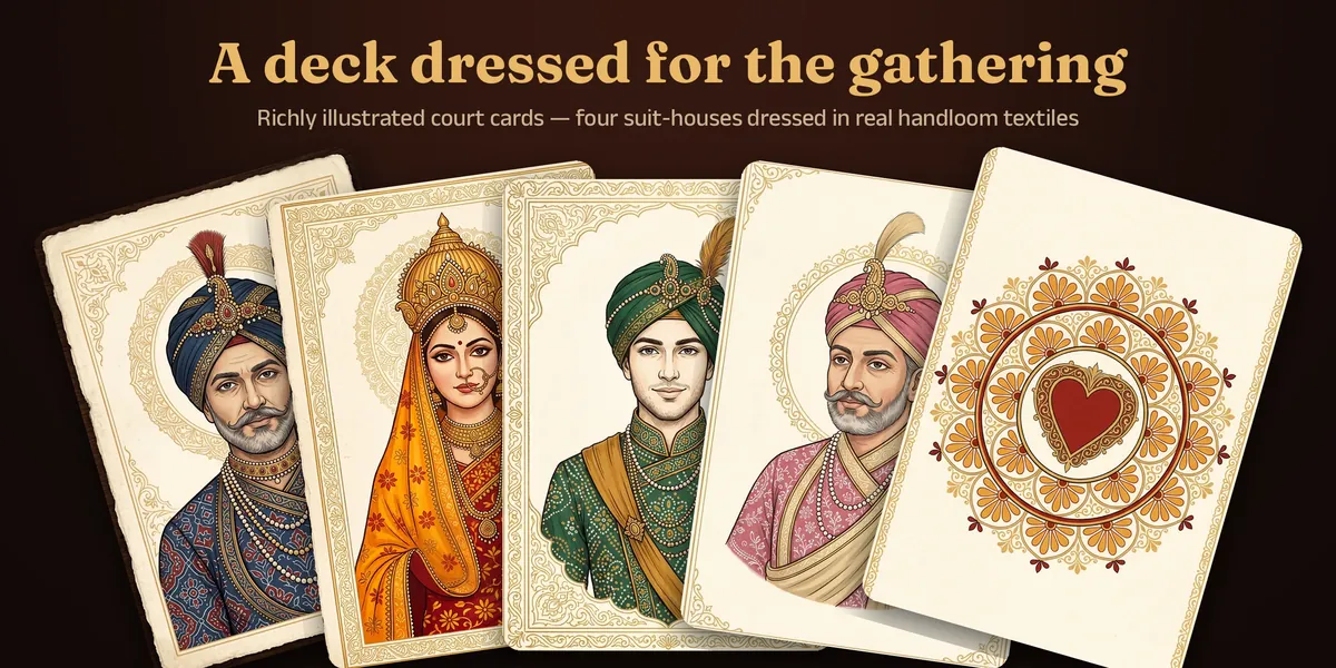 The richly illustrated court cards of the Rung Royal deck